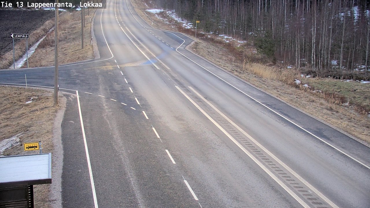 Weather Camera Image Road 13 Lokkaa straight, Lappeenranta, Etelä-Karjala