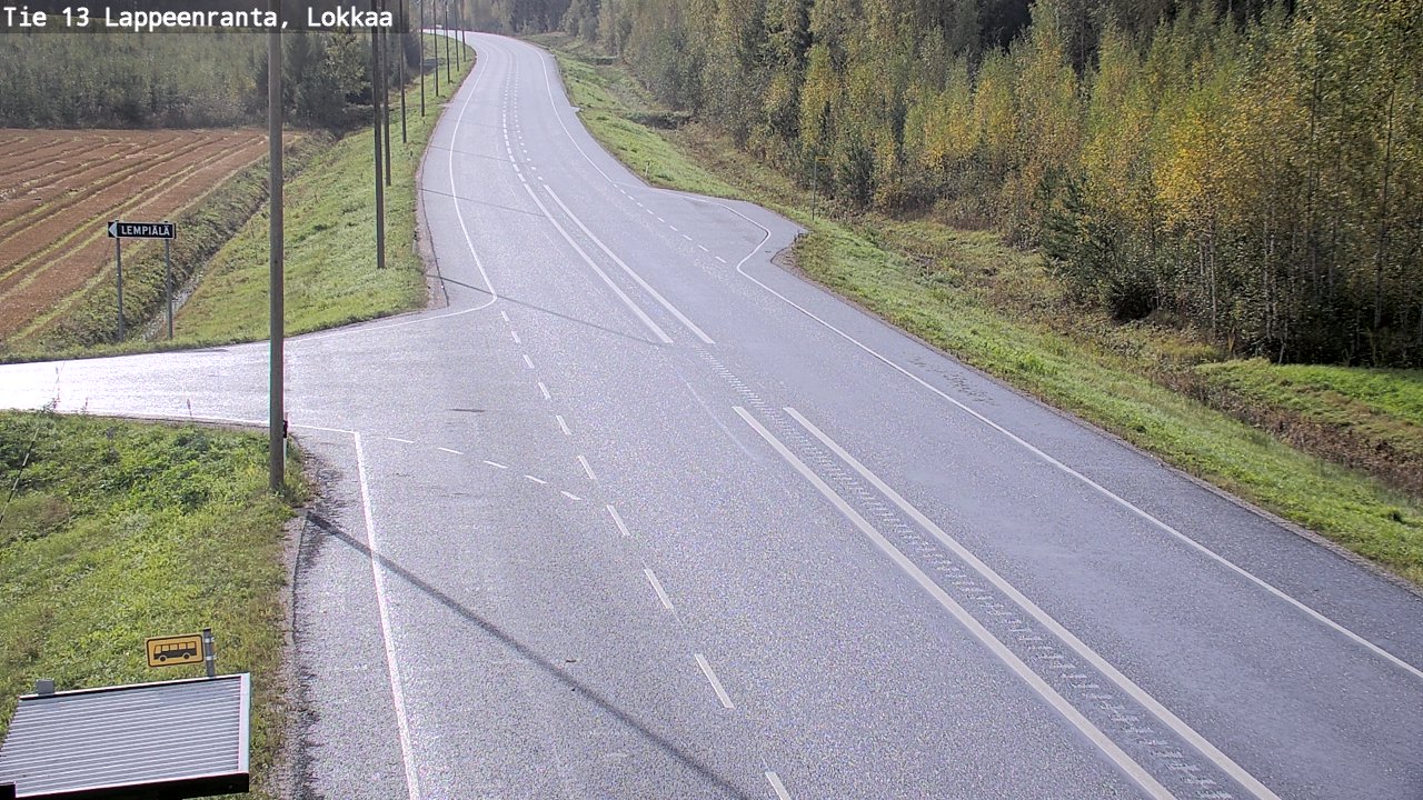 Weather Camera Image Väg 13 Lokkaa rakan, Lappeenranta, Etelä-Karjala