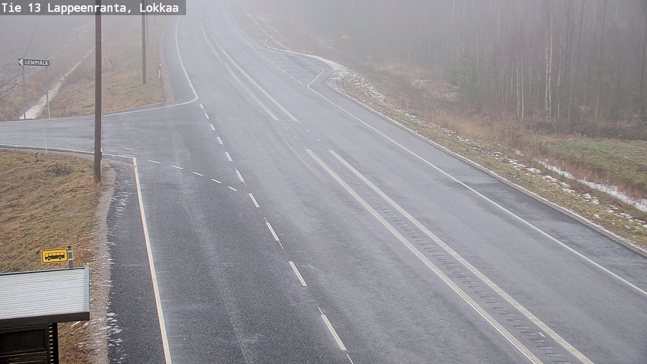 Weather Camera Image Väg 13 Lokkaa rakan, Lappeenranta, Etelä-Karjala