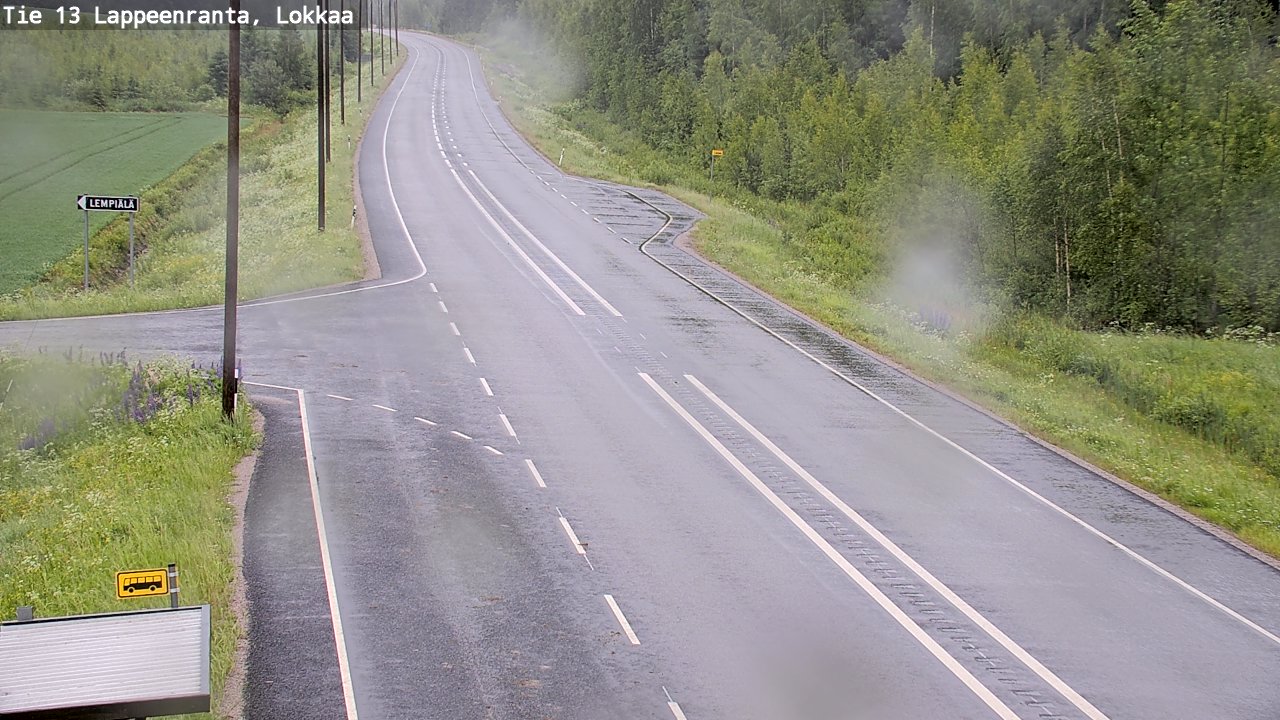 Weather Camera Image Väg 13 Lokkaa rakan, Lappeenranta, Etelä-Karjala