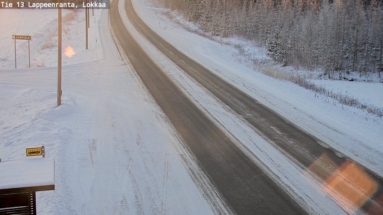 Weather Camera Image Road 13 Lokkaa straight, Lappeenranta, Etelä-Karjala
