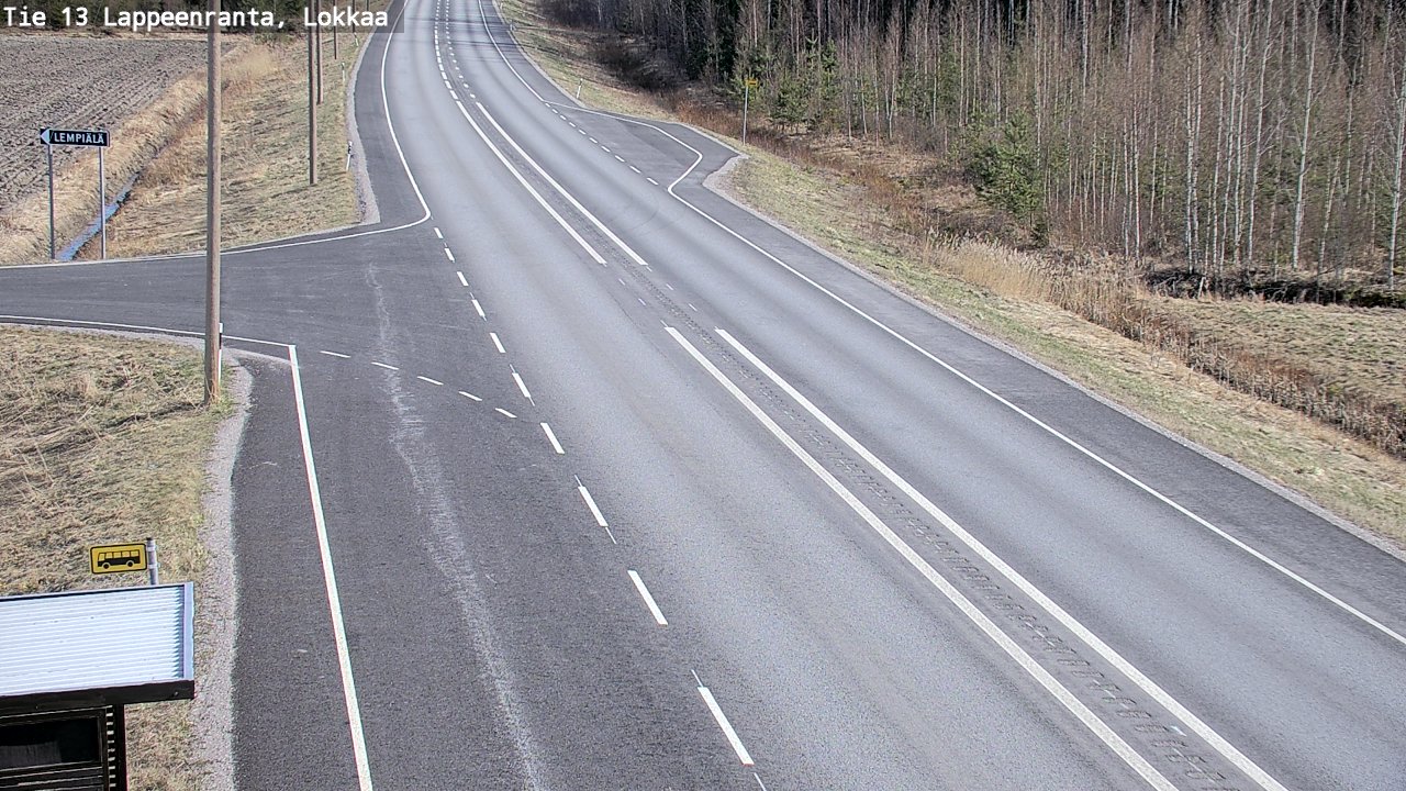 Weather Camera Image Väg 13 Lokkaa rakan, Lappeenranta, Etelä-Karjala