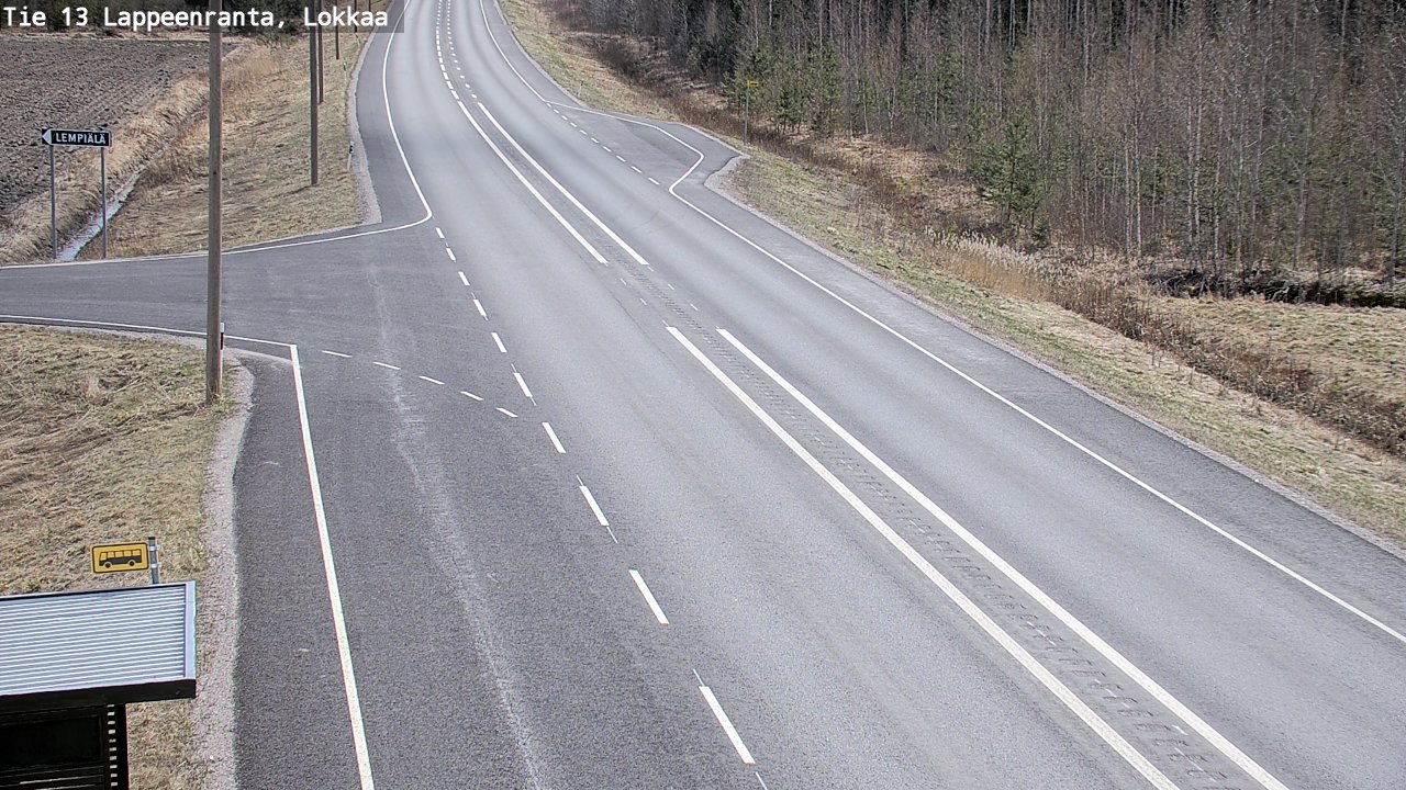 Weather Camera Image Väg 13 Lokkaa rakan, Lappeenranta, Etelä-Karjala
