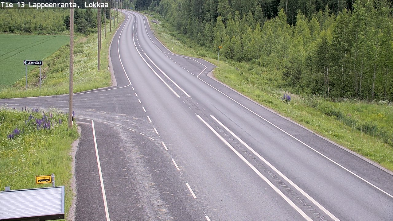 Kelikamerat Kuva Tie 13 Lokkaan suora, Lappeenranta, Etelä-Karjala