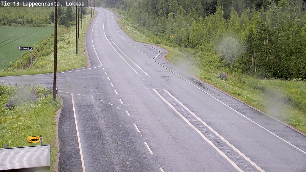 Weather Camera Image Väg 13 Lokkaa rakan, Lappeenranta, Etelä-Karjala