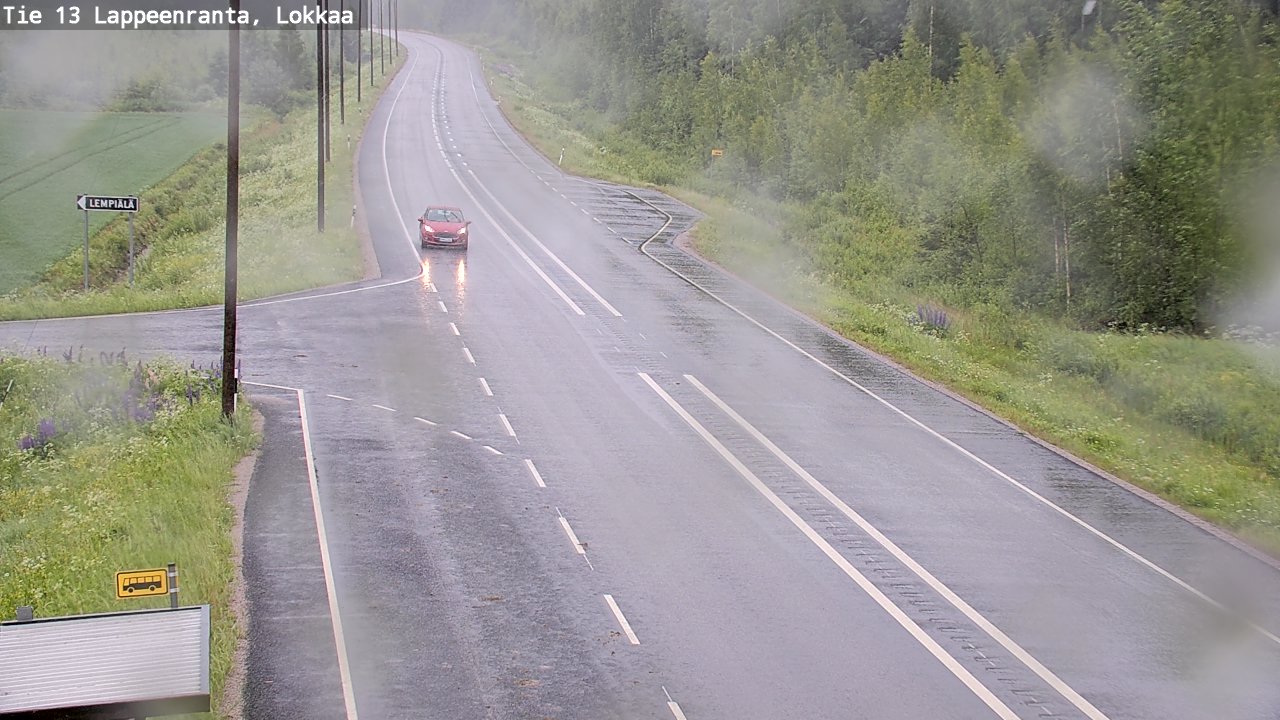 Weather Camera Image Väg 13 Lokkaa rakan, Lappeenranta, Etelä-Karjala