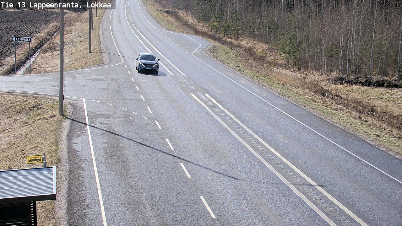 Weather Camera Image Väg 13 Lokkaa rakan, Lappeenranta, Etelä-Karjala
