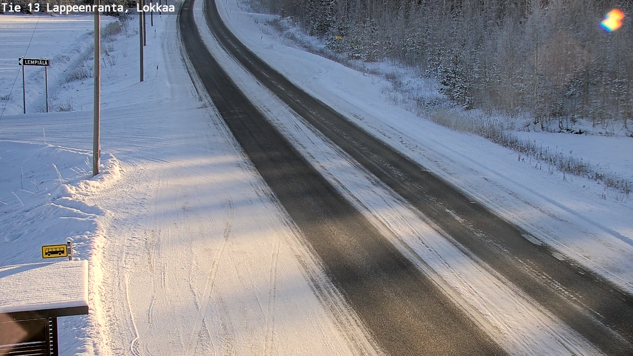 Weather Camera Image Road 13 Lokkaa straight, Lappeenranta, Etelä-Karjala