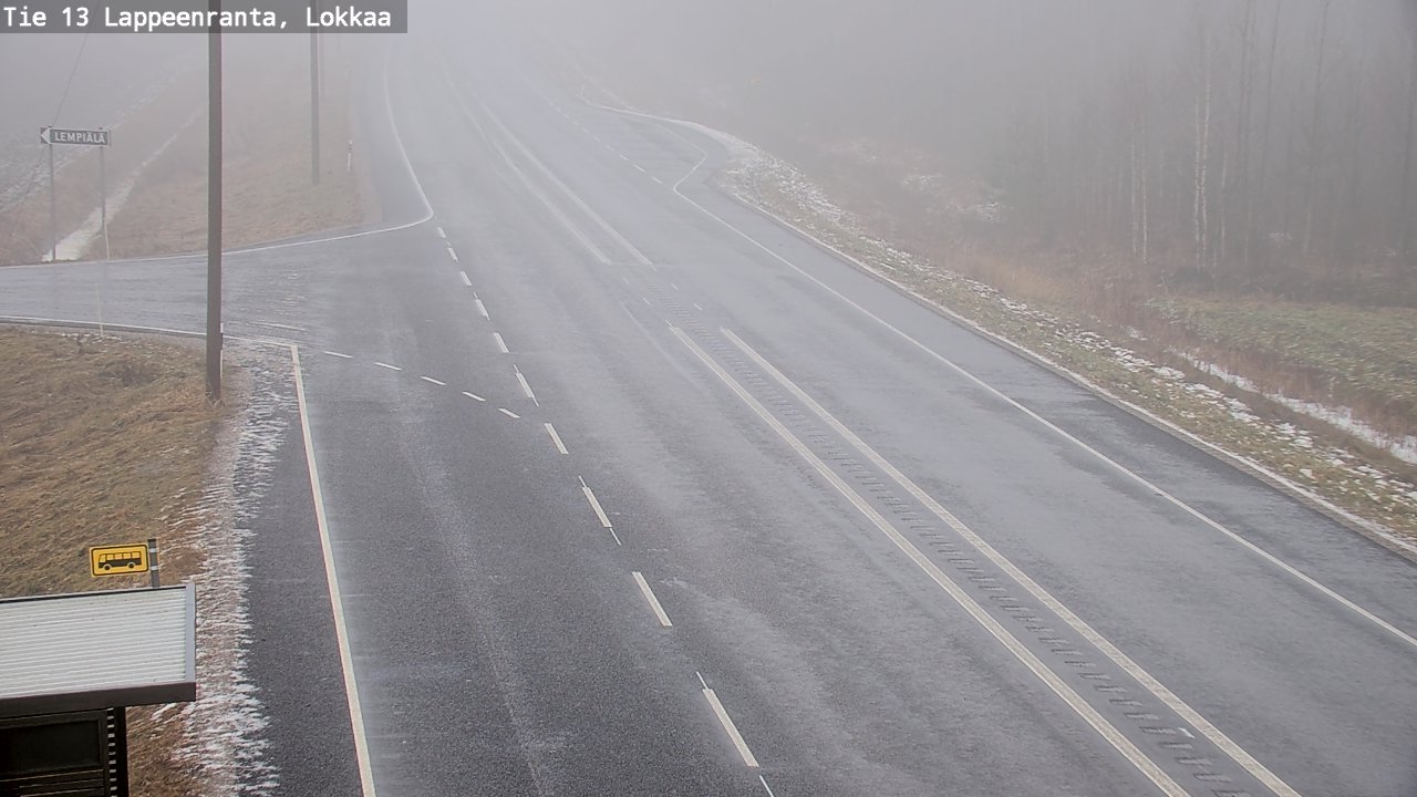 Weather Camera Image Väg 13 Lokkaa rakan, Lappeenranta, Etelä-Karjala