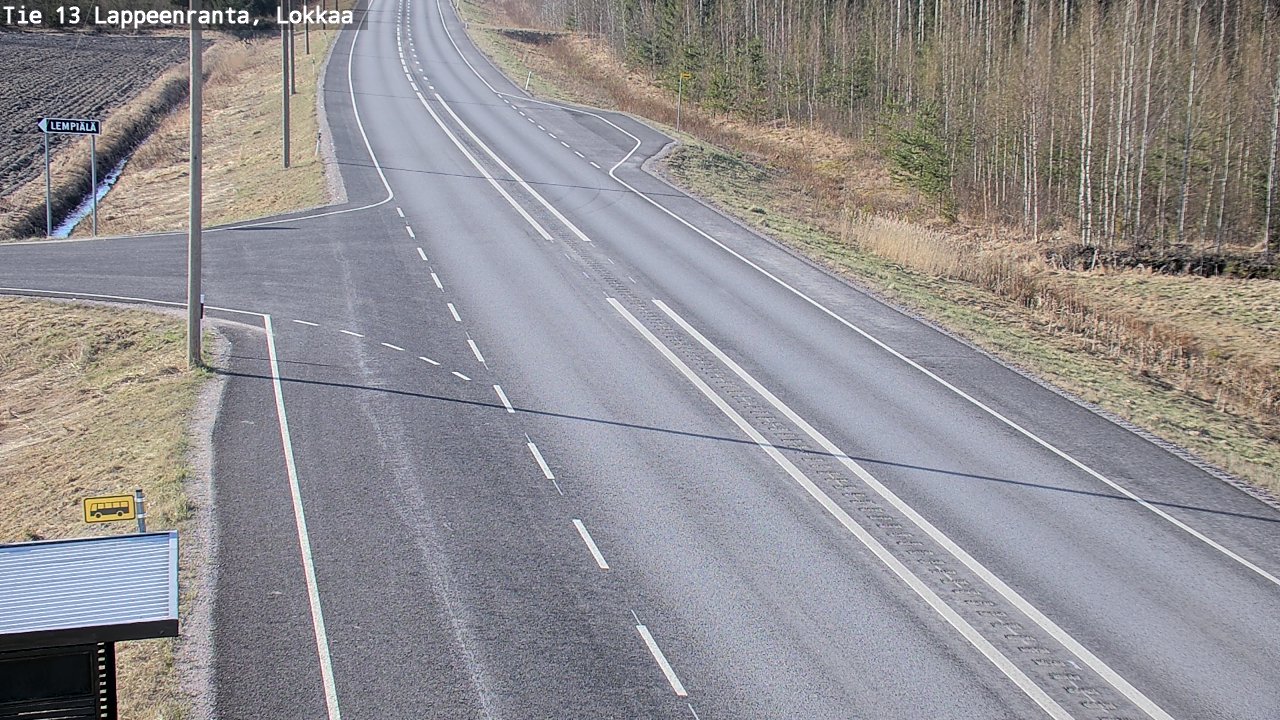 Weather Camera Image Väg 13 Lokkaa rakan, Lappeenranta, Etelä-Karjala