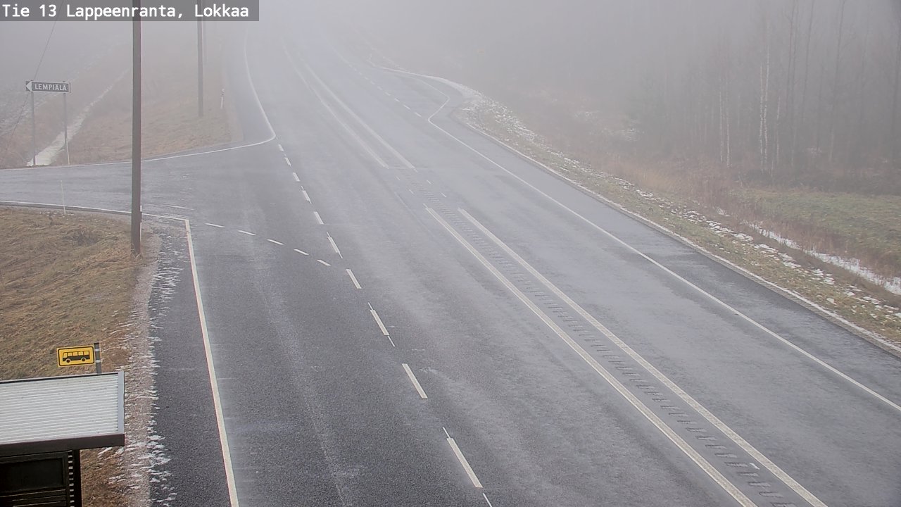 Weather Camera Image Väg 13 Lokkaa rakan, Lappeenranta, Etelä-Karjala