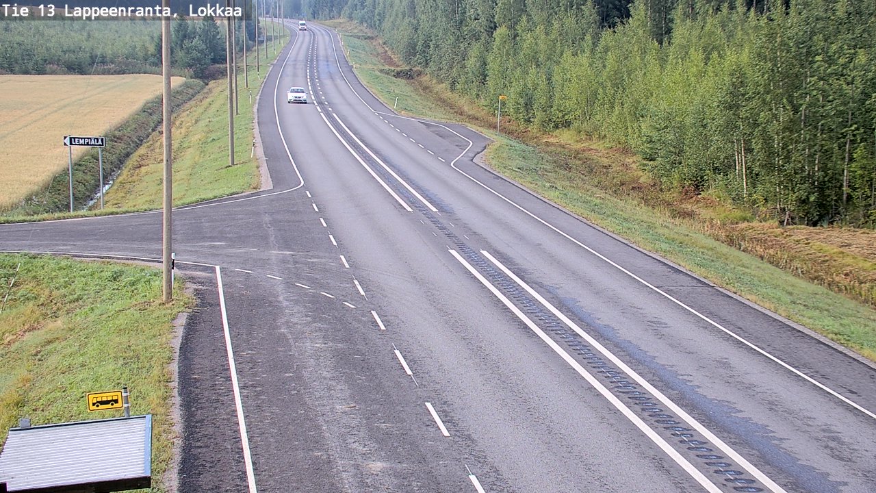 Weather Camera Image Road 13 Lokkaa straight, Lappeenranta, Etelä-Karjala