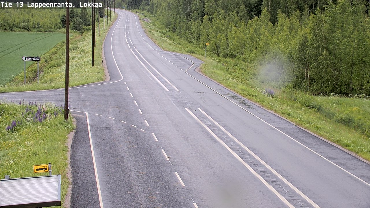 Weather Camera Image Väg 13 Lokkaa rakan, Lappeenranta, Etelä-Karjala