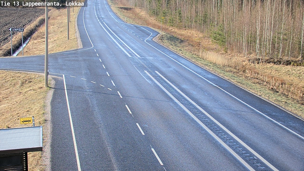 Weather Camera Image Väg 13 Lokkaa rakan, Lappeenranta, Etelä-Karjala