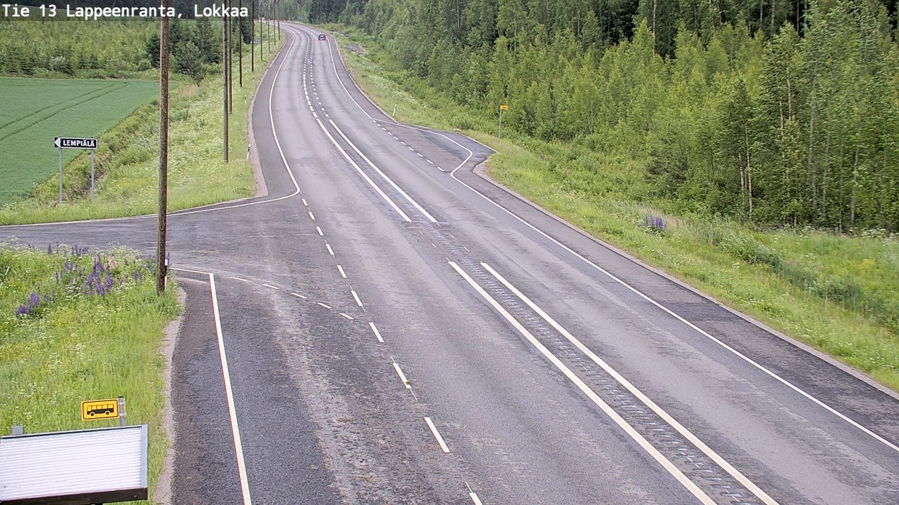 Weather Camera Image Väg 13 Lokkaa rakan, Lappeenranta, Etelä-Karjala