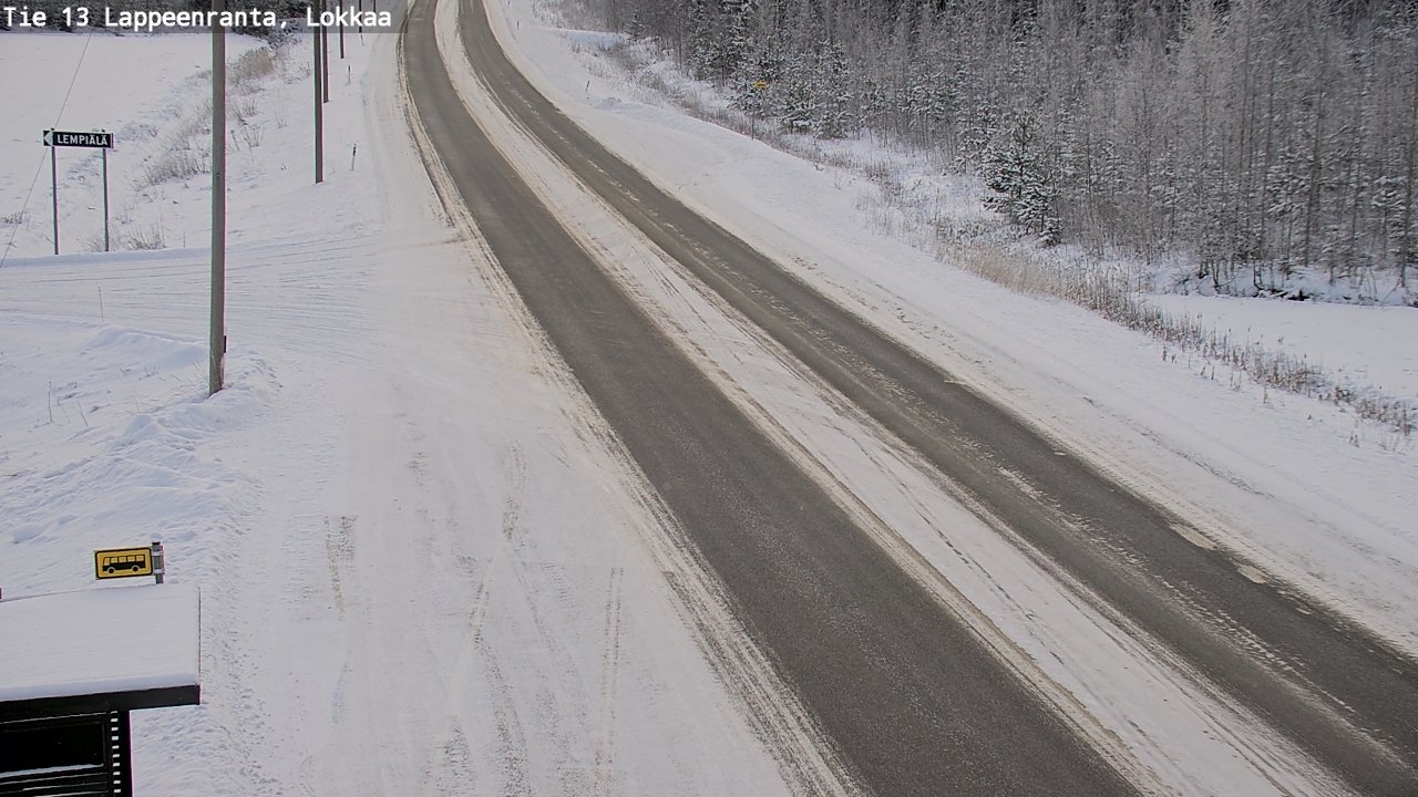 Weather Camera Image Road 13 Lokkaa straight, Lappeenranta, Etelä-Karjala