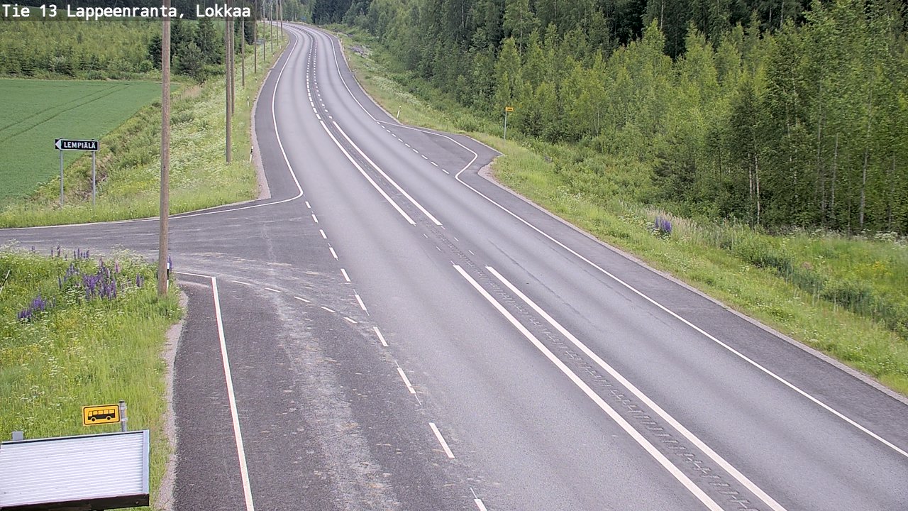 Kelikamerat Kuva Tie 13 Lokkaan suora, Lappeenranta, Etelä-Karjala