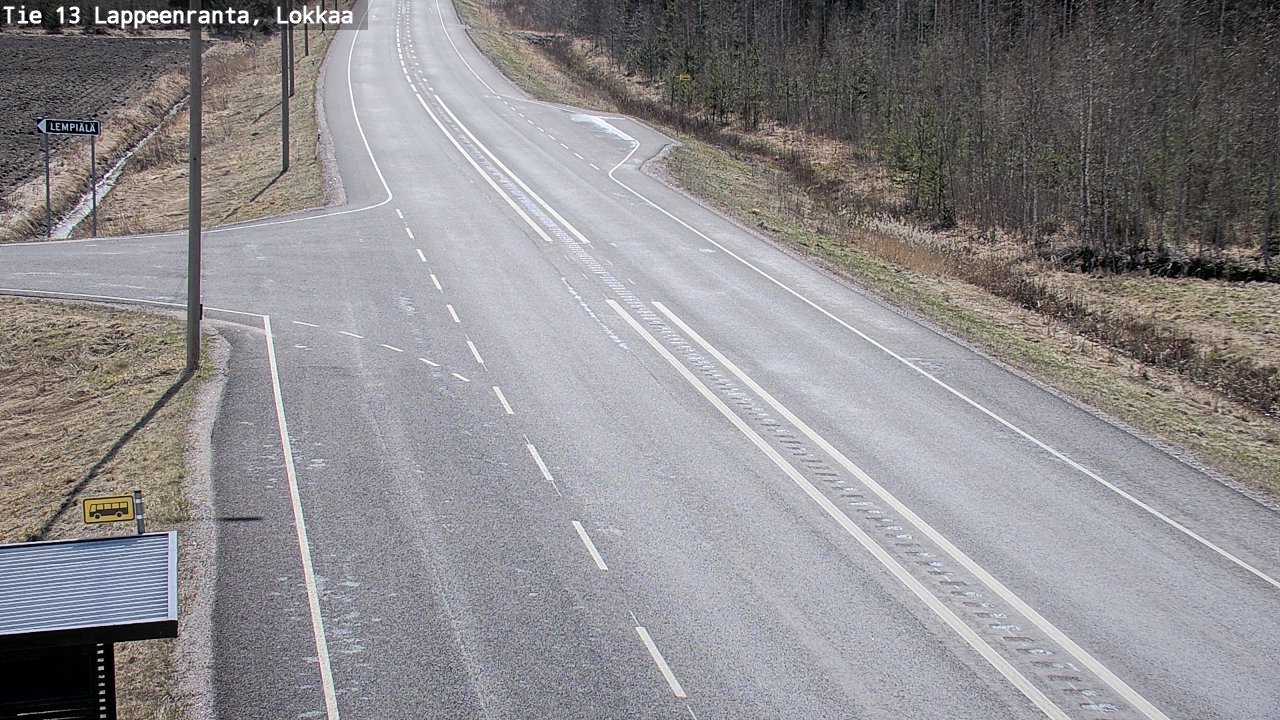 Weather Camera Image Väg 13 Lokkaa rakan, Lappeenranta, Etelä-Karjala