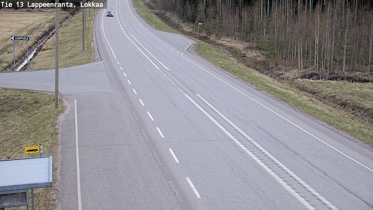 Weather Camera Image Road 13 Lokkaa straight, Lappeenranta, Etelä-Karjala