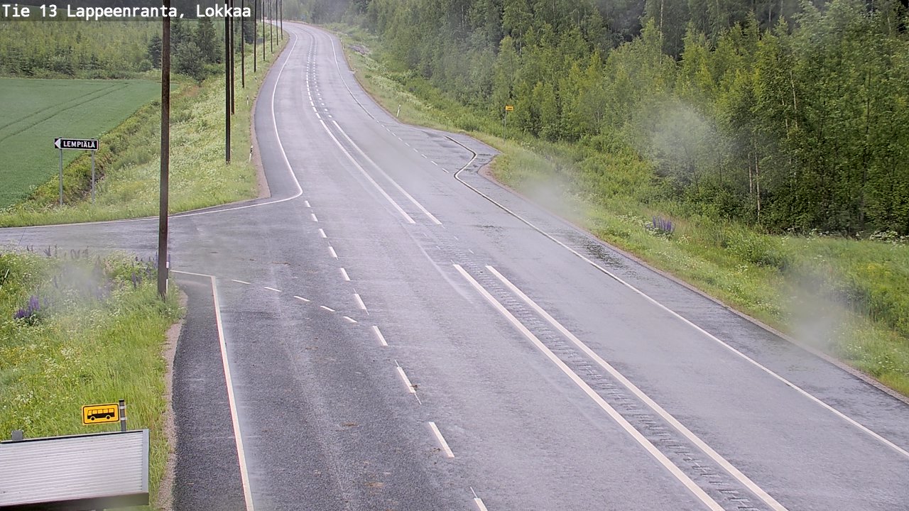 Weather Camera Image Väg 13 Lokkaa rakan, Lappeenranta, Etelä-Karjala