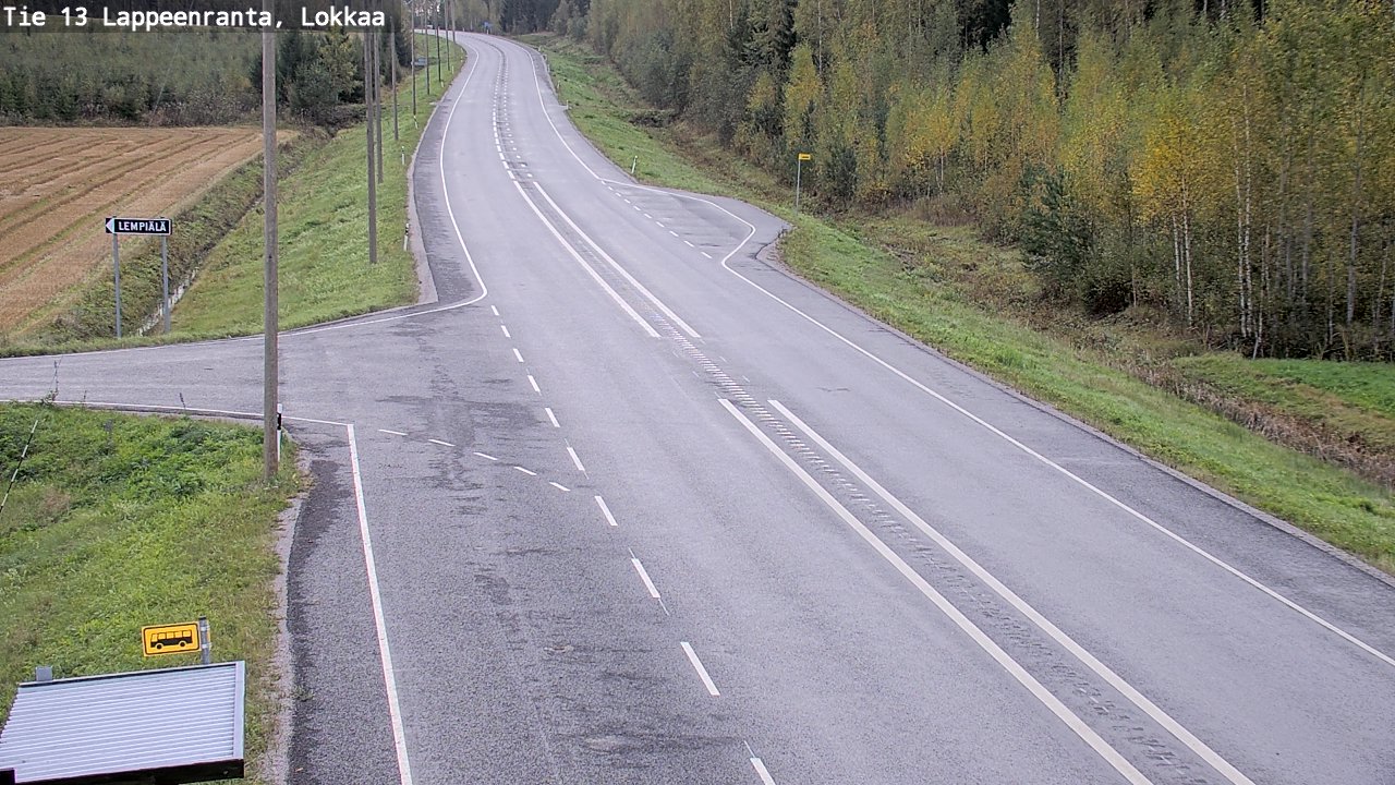 Weather Camera Image Väg 13 Lokkaa rakan, Lappeenranta, Etelä-Karjala