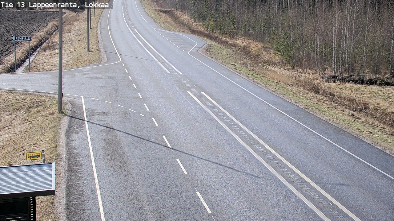 Weather Camera Image Väg 13 Lokkaa rakan, Lappeenranta, Etelä-Karjala