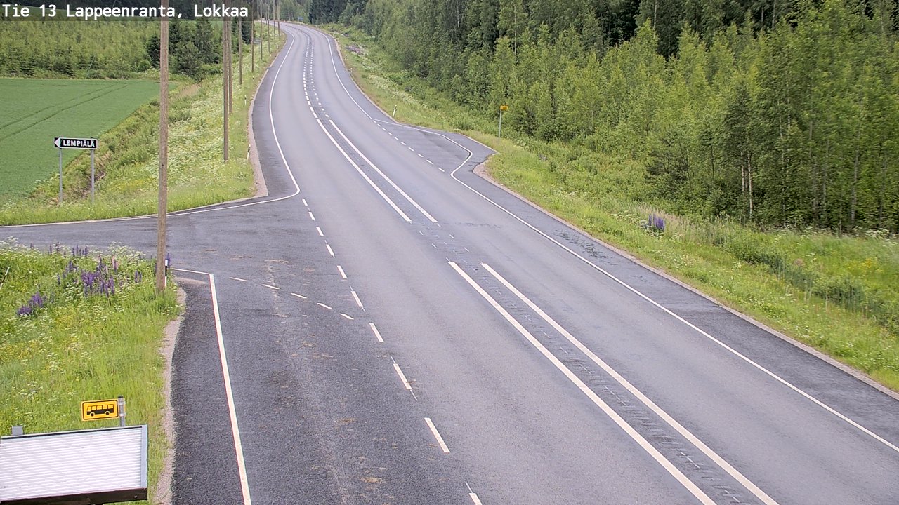Kelikamerat Kuva Tie 13 Lokkaan suora, Lappeenranta, Etelä-Karjala