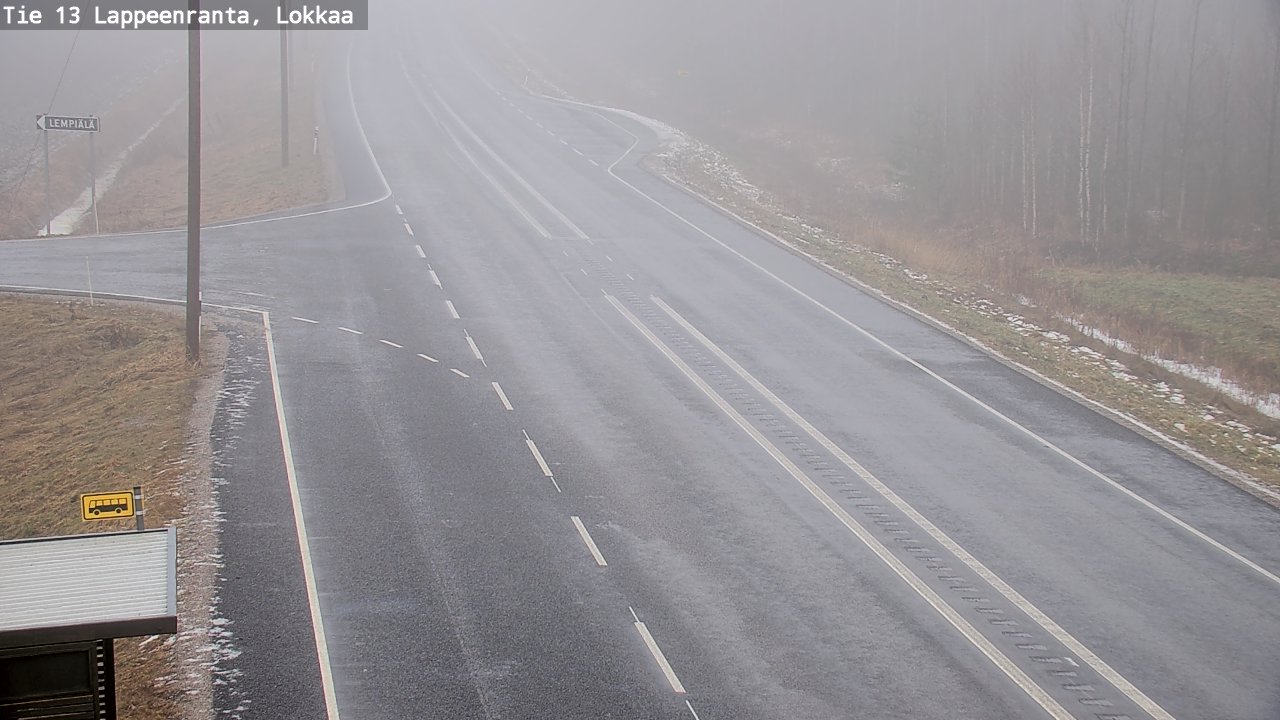 Weather Camera Image Väg 13 Lokkaa rakan, Lappeenranta, Etelä-Karjala