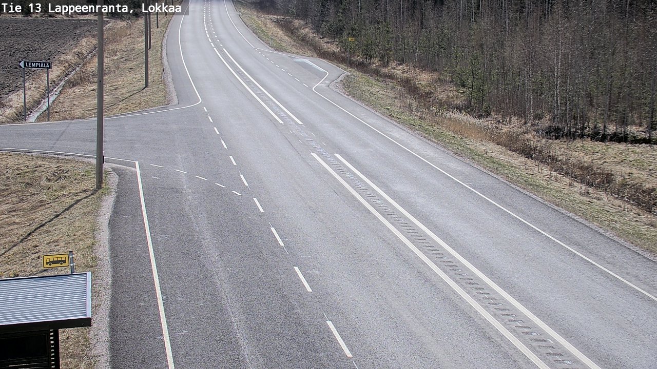 Weather Camera Image Väg 13 Lokkaa rakan, Lappeenranta, Etelä-Karjala