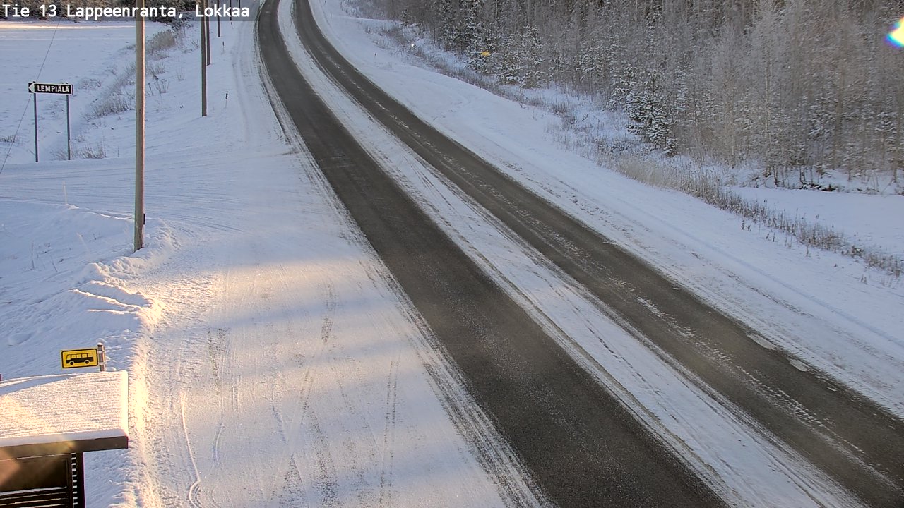 Weather Camera Image Road 13 Lokkaa straight, Lappeenranta, Etelä-Karjala
