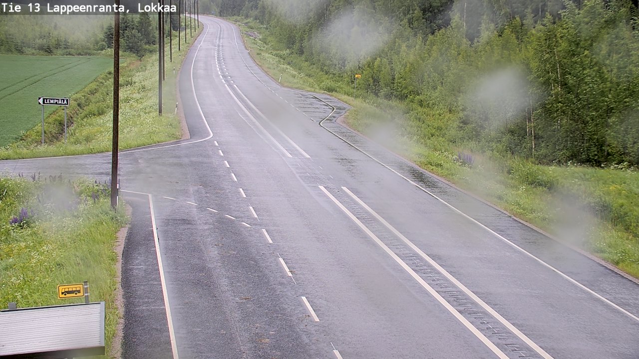 Weather Camera Image Väg 13 Lokkaa rakan, Lappeenranta, Etelä-Karjala