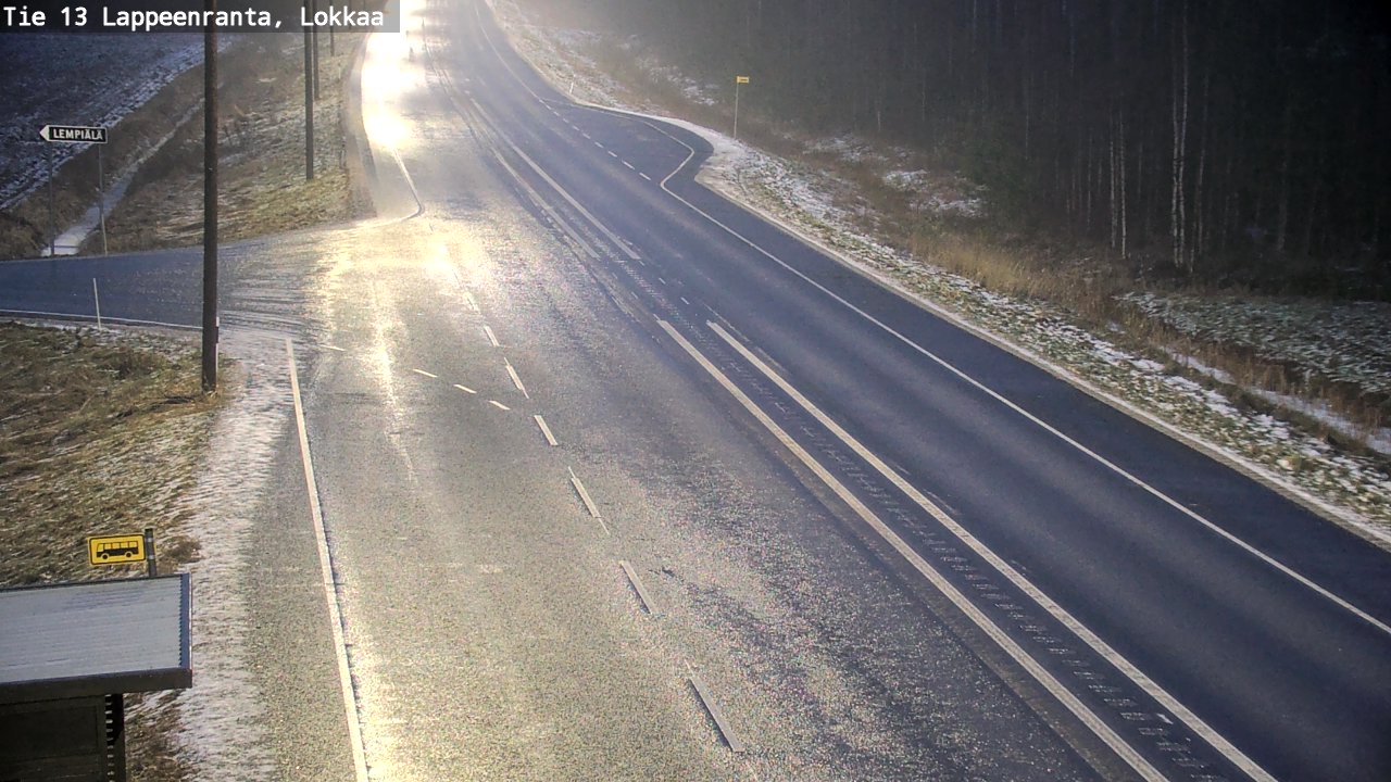 Weather Camera Image Väg 13 Lokkaa rakan, Lappeenranta, Etelä-Karjala