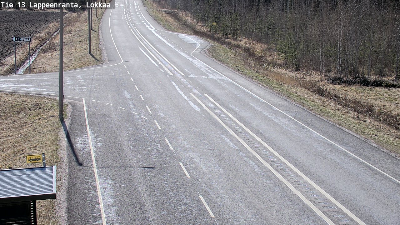 Weather Camera Image Väg 13 Lokkaa rakan, Lappeenranta, Etelä-Karjala