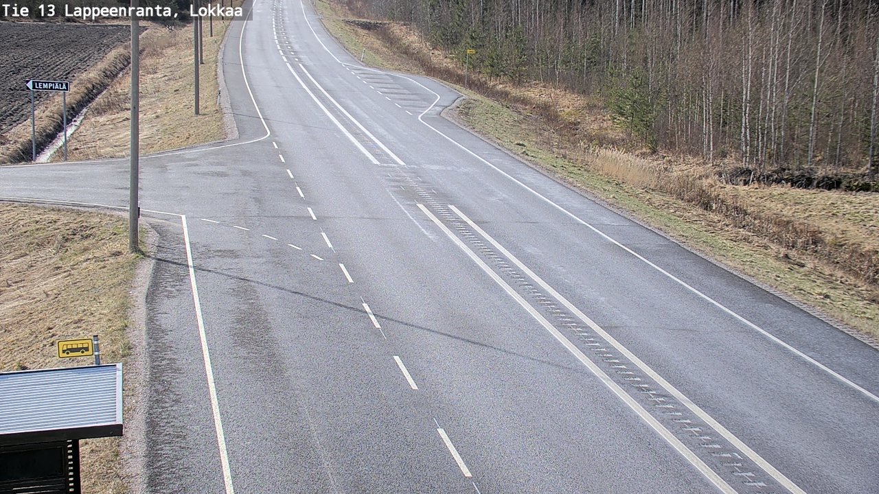 Weather Camera Image Väg 13 Lokkaa rakan, Lappeenranta, Etelä-Karjala