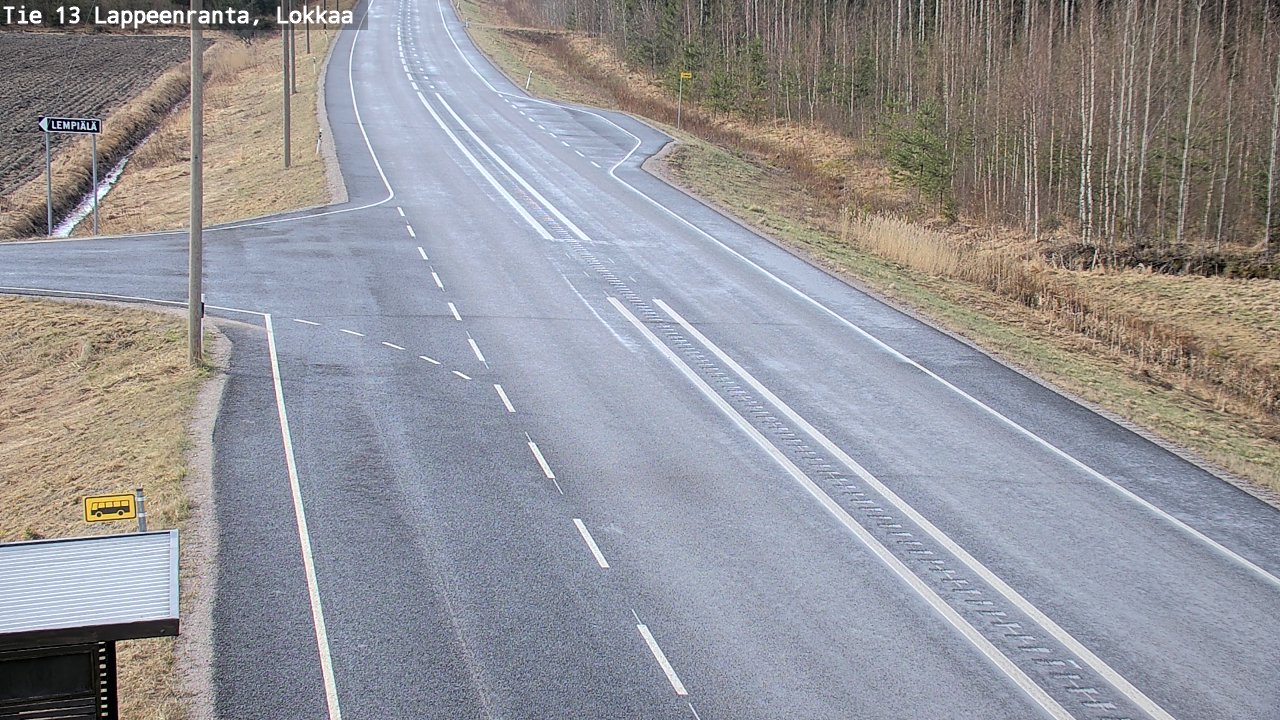 Weather Camera Image Väg 13 Lokkaa rakan, Lappeenranta, Etelä-Karjala