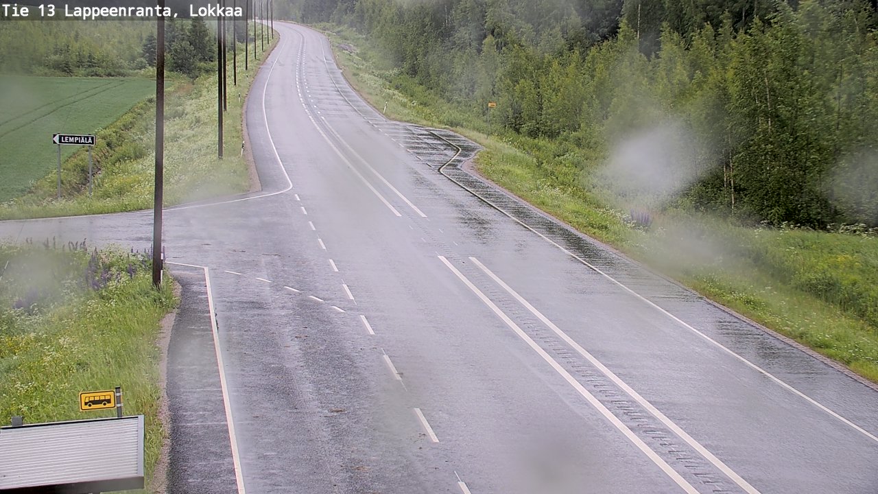 Weather Camera Image Väg 13 Lokkaa rakan, Lappeenranta, Etelä-Karjala