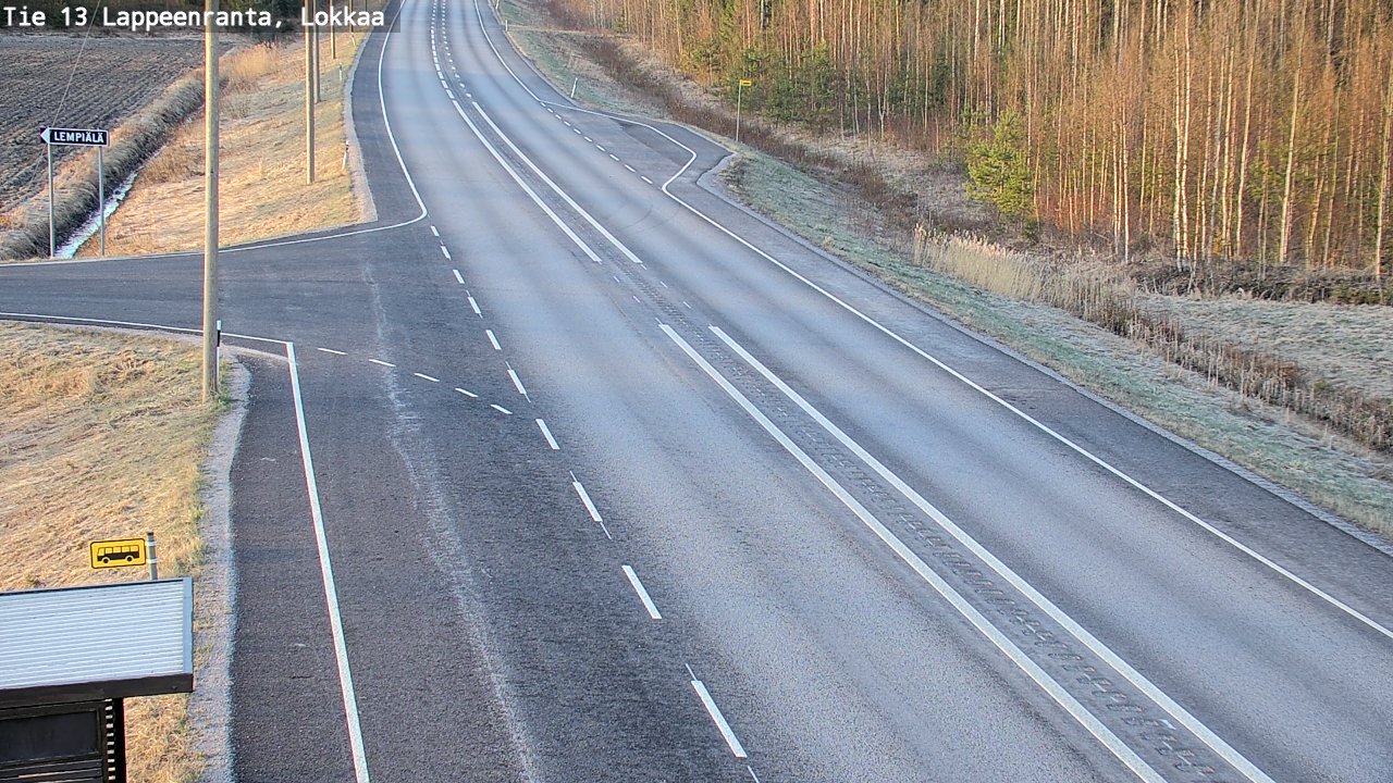 Weather Camera Image Road 13 Lokkaa straight, Lappeenranta, Etelä-Karjala