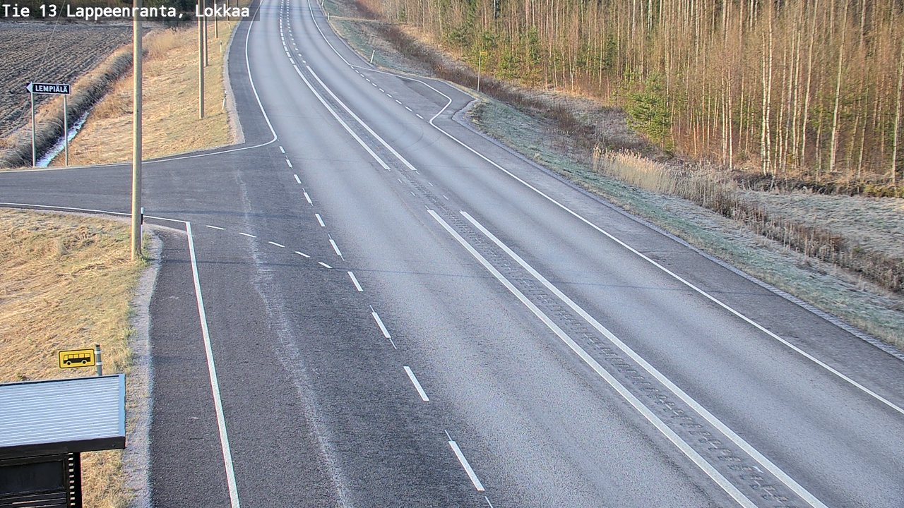 Weather Camera Image Road 13 Lokkaa straight, Lappeenranta, Etelä-Karjala