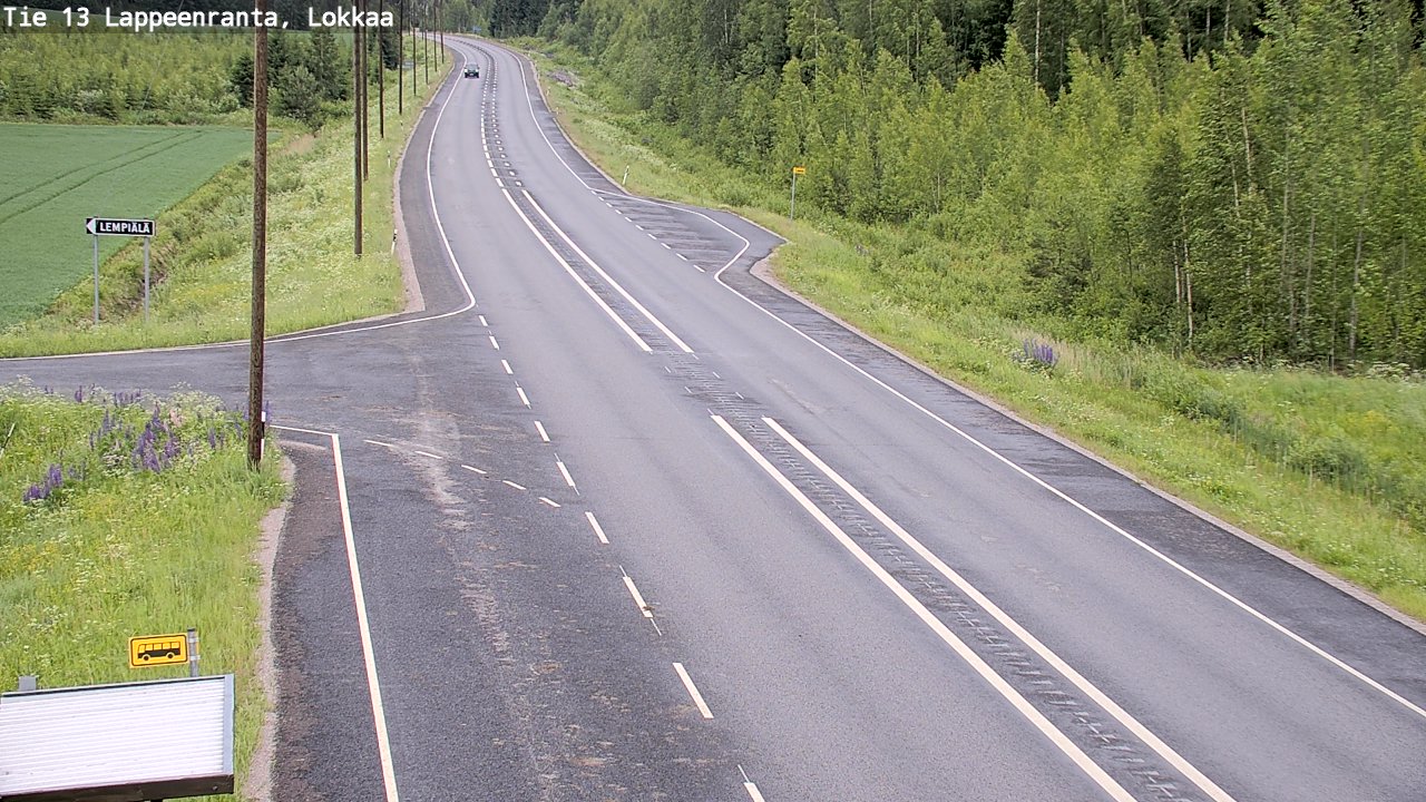 Weather Camera Image Väg 13 Lokkaa rakan, Lappeenranta, Etelä-Karjala