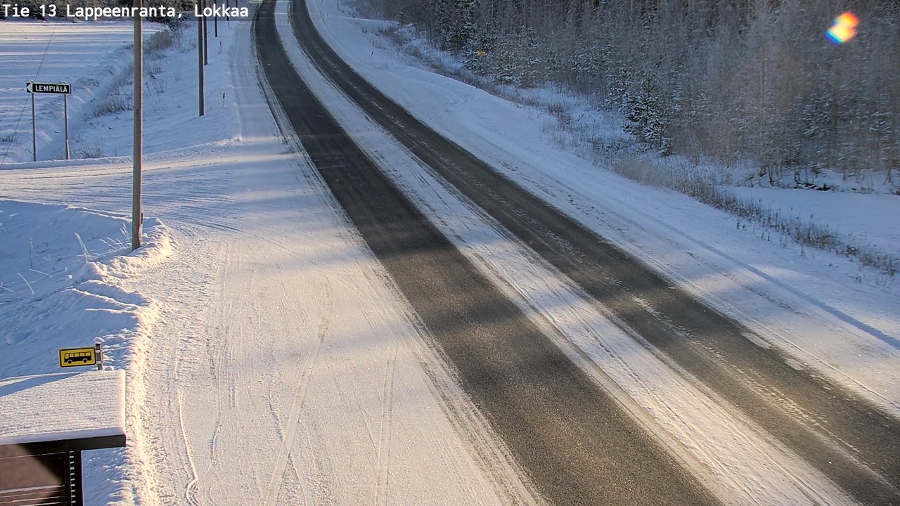 Weather Camera Image Road 13 Lokkaa straight, Lappeenranta, Etelä-Karjala