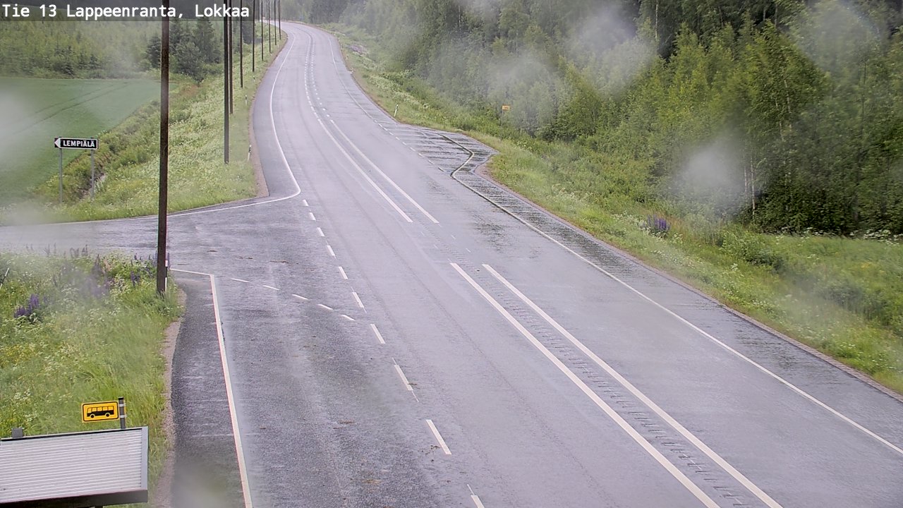Weather Camera Image Väg 13 Lokkaa rakan, Lappeenranta, Etelä-Karjala