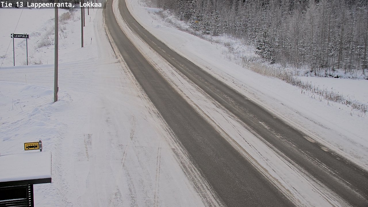 Weather Camera Image Road 13 Lokkaa straight, Lappeenranta, Etelä-Karjala