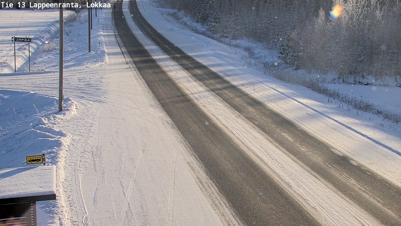 Weather Camera Image Road 13 Lokkaa straight, Lappeenranta, Etelä-Karjala