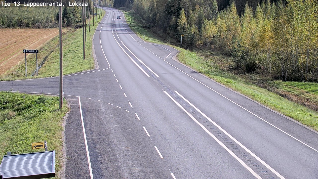 Kelikamerat Kuva Tie 13 Lokkaan suora, Lappeenranta, Etelä-Karjala
