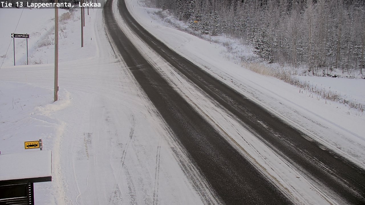 Weather Camera Image Road 13 Lokkaa straight, Lappeenranta, Etelä-Karjala