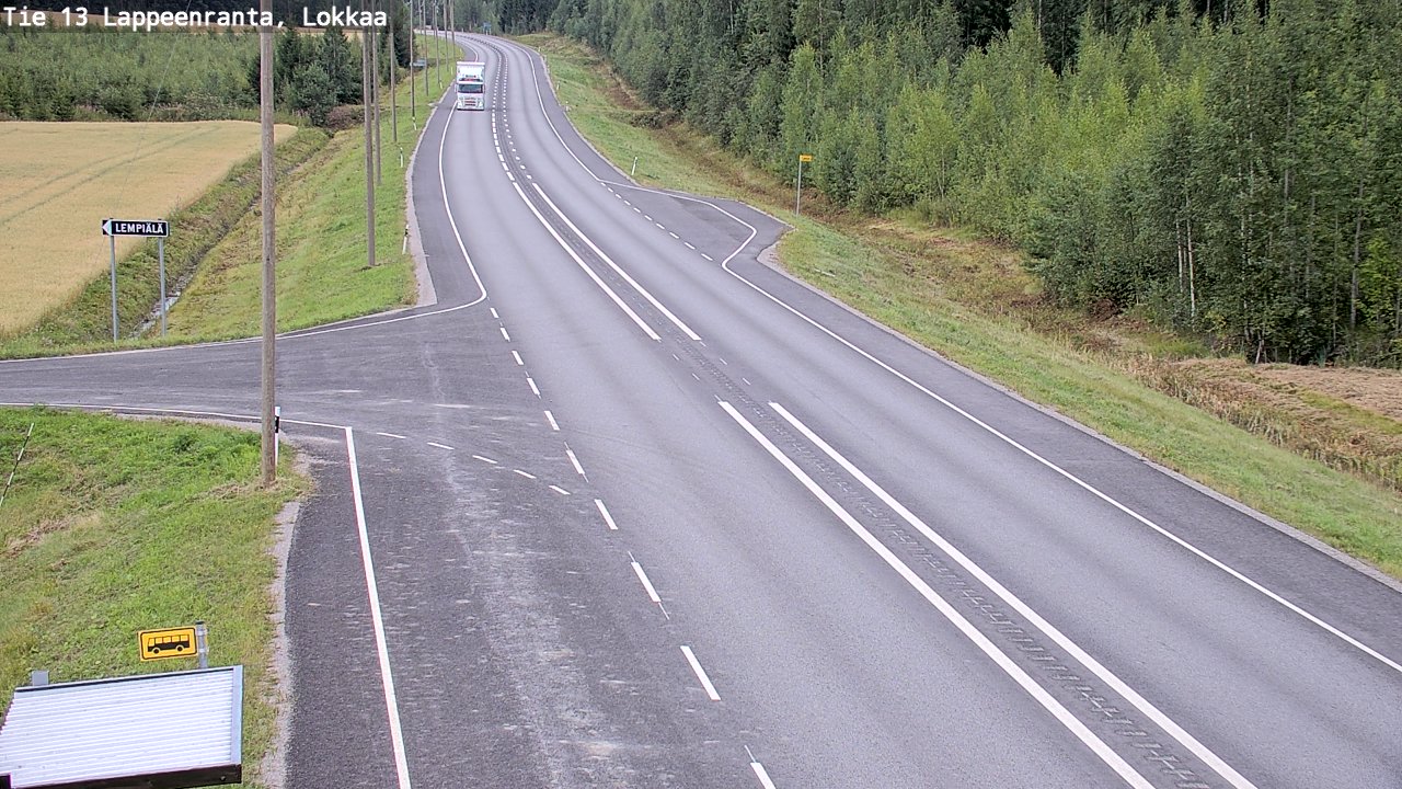 Weather Camera Image Road 13 Lokkaa straight, Lappeenranta, Etelä-Karjala