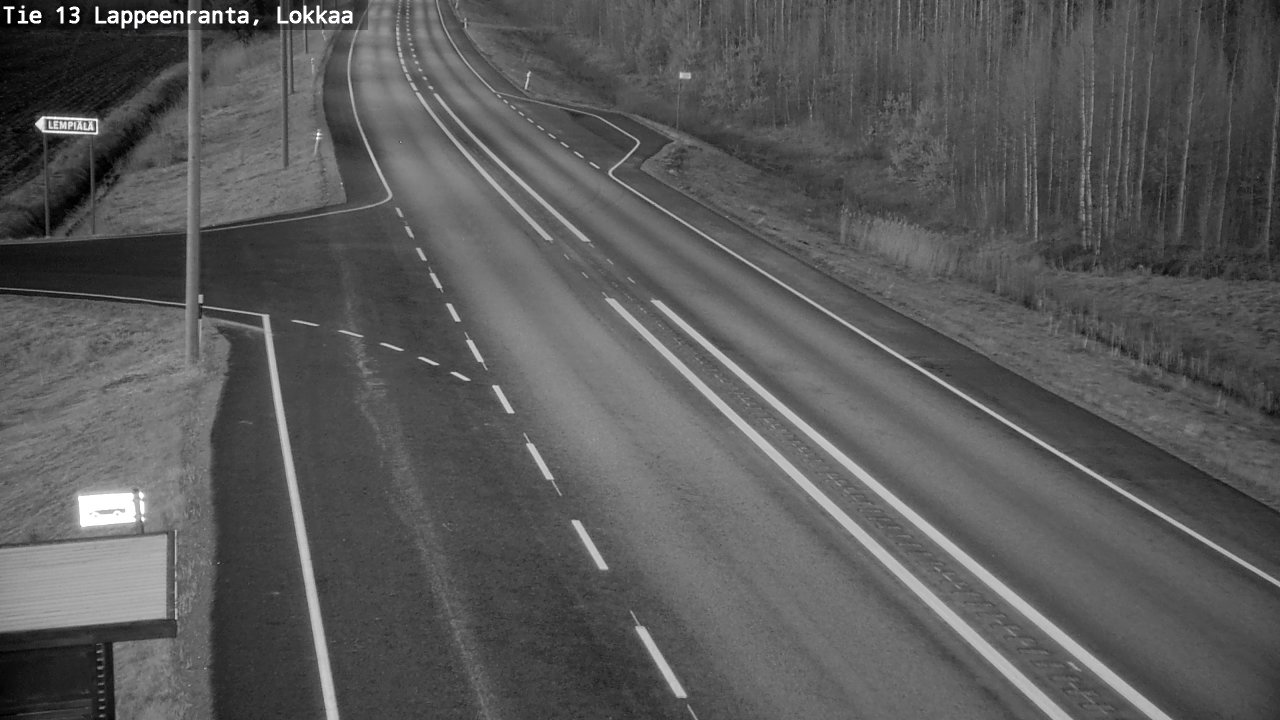 Weather Camera Image Väg 13 Lokkaa rakan, Lappeenranta, Etelä-Karjala