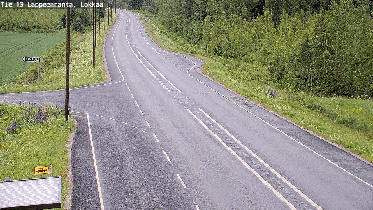Weather Camera Image Väg 13 Lokkaa rakan, Lappeenranta, Etelä-Karjala