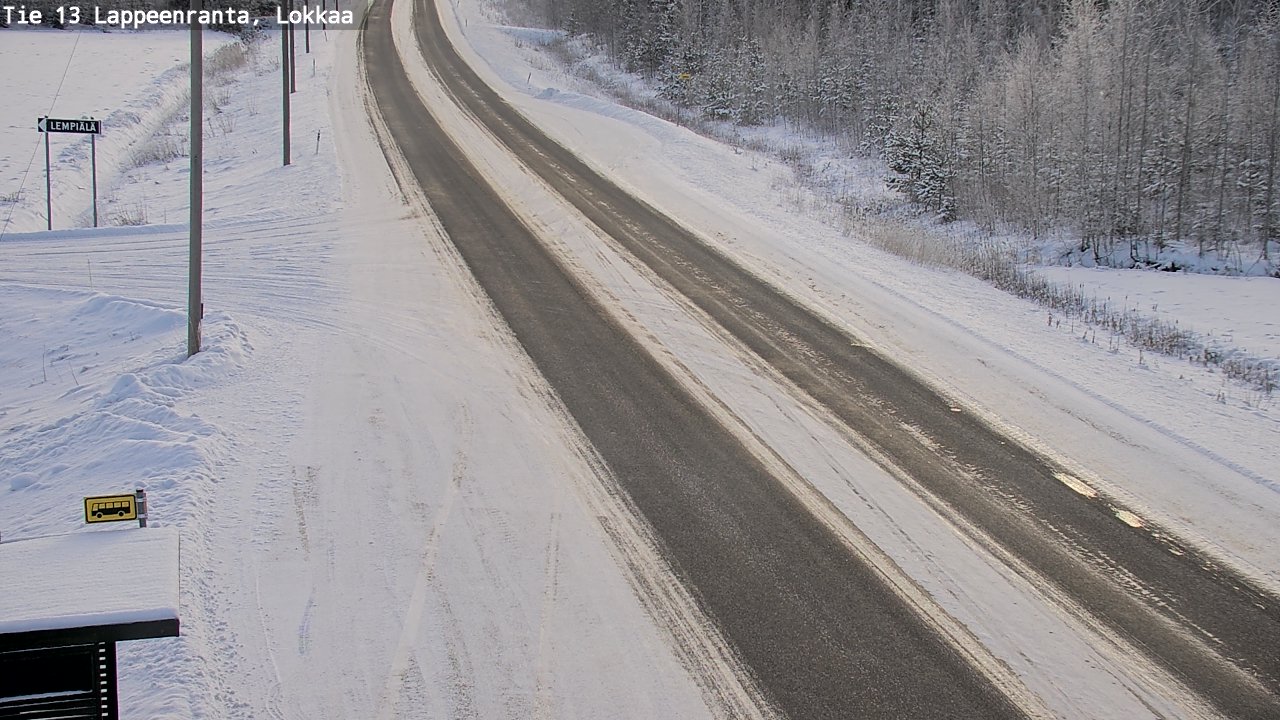 Weather Camera Image Road 13 Lokkaa straight, Lappeenranta, Etelä-Karjala