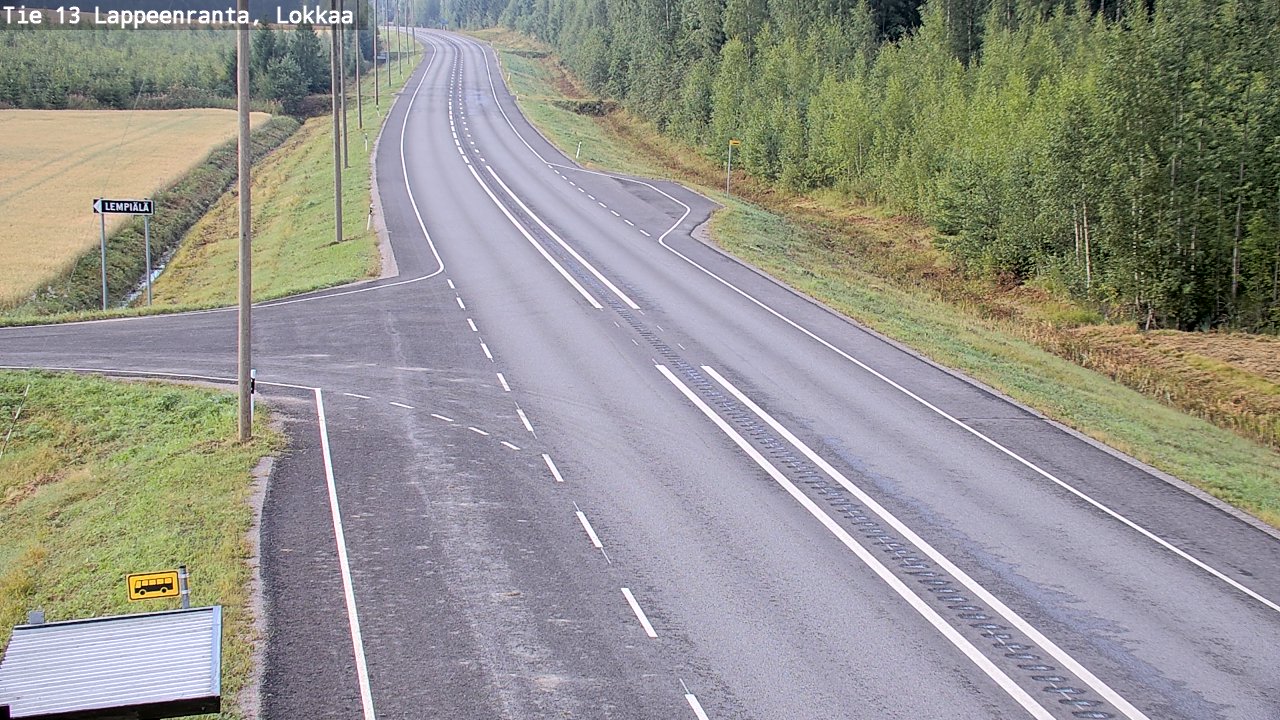 Weather Camera Image Road 13 Lokkaa straight, Lappeenranta, Etelä-Karjala